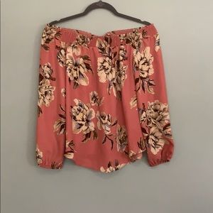 Pink shirt with floral pattern